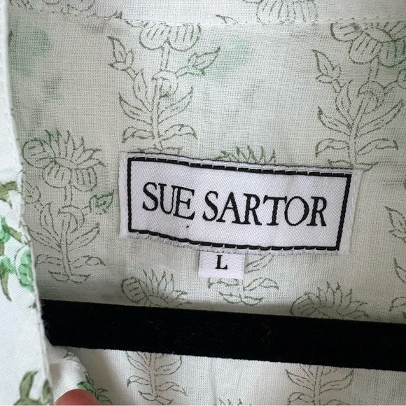 Sue Sartor Ibiza Triple Tier Hostess Maxi Dress Basil/Cardamom Size Large - Picture 9 of 12